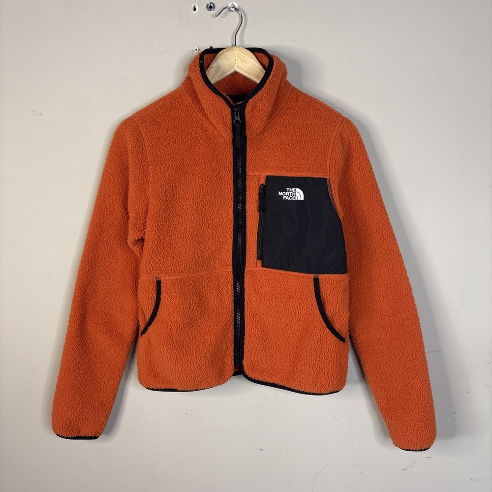 The North Face Womens XS Orange Fleece Full Zip Jacket NF0A4P8L